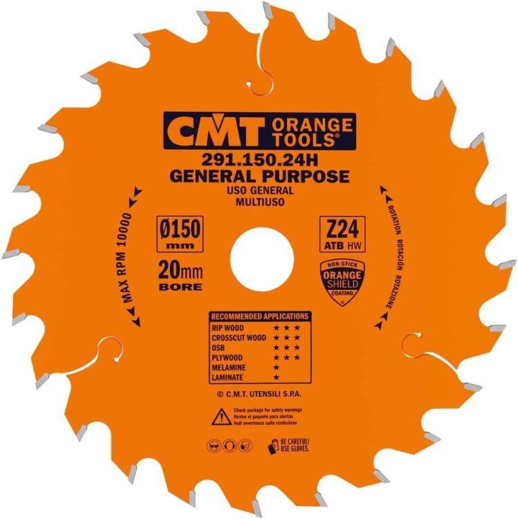 Disco de Sierra circular 150x2.4x20 Z:24 atb 15° 291.150.24H CMT