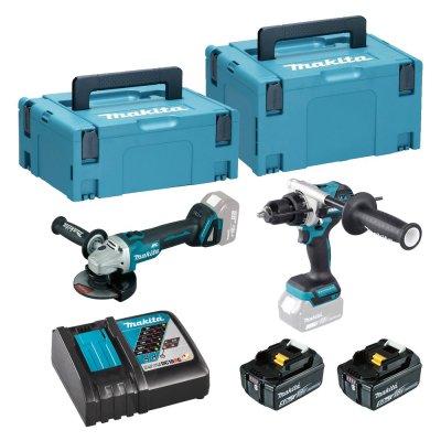 Kit Combo 18V LXT ®DLX2413TJ DGA504Z DHP486Z BL1850BX2 5AH Makita