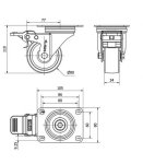 Rueda Giratoria 2-2340 - 10ZVLFD80-UT 80mm Poliamix Freno Alex